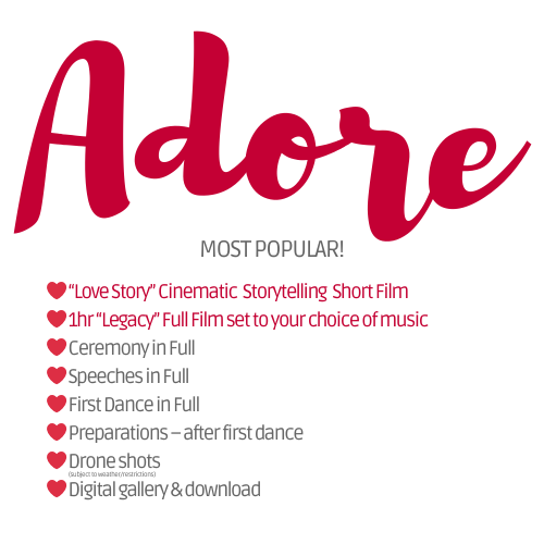OUR MOST POPULAR PACKAGE - Both a Short & Long film to remember your day...
